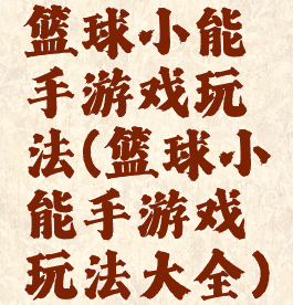 篮球小能手游戏玩法(篮球小能手游戏玩法大全)