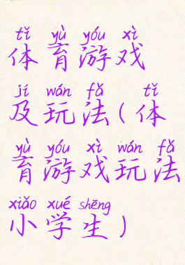 体育游戏及玩法(体育游戏玩法小学生)