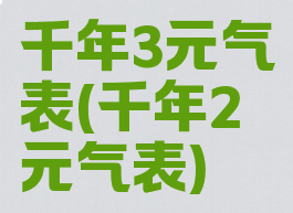 千年3元气表(千年2元气表)