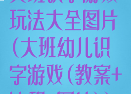 大班识字游戏玩法大全图片(大班幼儿识字游戏(教案+流程+图片))