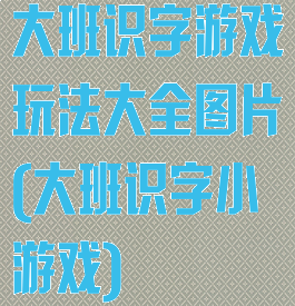 大班识字游戏玩法大全图片(大班识字小游戏)