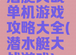 潜艇大战单机游戏攻略大全(潜水艇大战游戏)