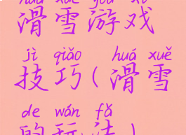 滑雪游戏技巧(滑雪的玩法)