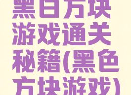 黑白方块游戏通关秘籍(黑色方块游戏)